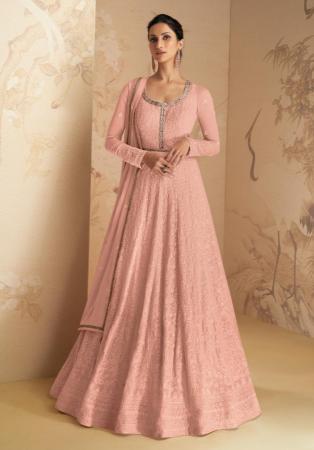 Picture of Delightful Georgette Burly Wood Anarkali Salwar Kameez