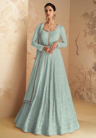 Picture of Beauteous Georgette Sky Blue Anarkali Salwar Kameez