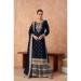 Picture of Well Formed Georgette Black Straight Cut Salwar Kameez