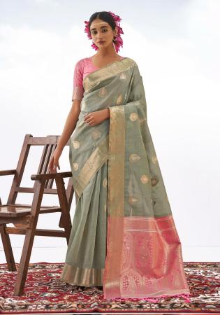 Picture of Sightly Silk Grey Saree