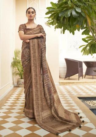 Picture of Graceful Silk Dark Olive Green Saree