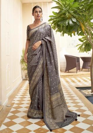 Picture of Graceful Silk Dim Gray Saree