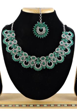 Picture of Bewitching Dark Sea Green Necklace Set