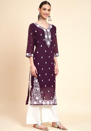 Picture of Fine Georgette Brown Kurtis & Tunic