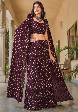 Picture of Ravishing Georgette Purple Readymade Lehenga Choli