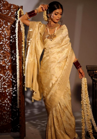 Picture of Stunning Silk Khaki Saree