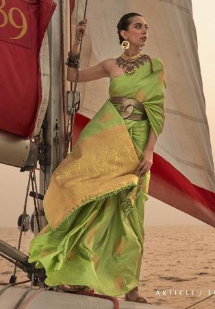 Picture of Magnificent Silk Dark Khaki Saree