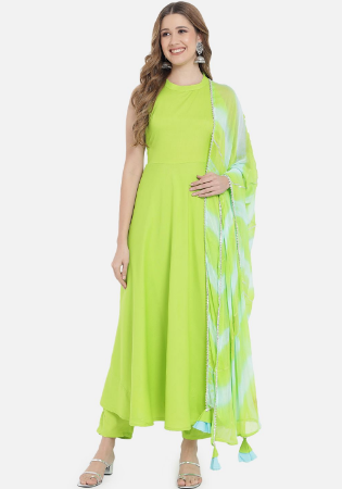 Picture of Comely Rayon Lawn Green Readymade Salwar Kameez