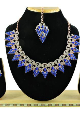 Picture of Beauteous Steel Blue Necklace Set