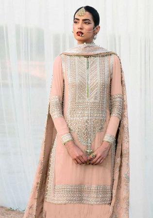 Picture of Georgette Rosy Brown Straight Cut Salwar Kameez