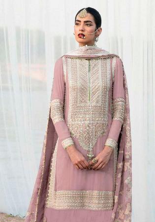 Picture of Georgette Rosy Brown Straight Cut Salwar Kameez