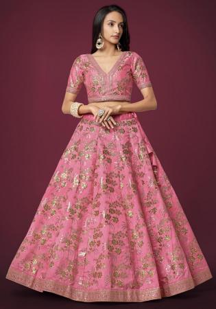 Picture of Graceful Silk Rosy Brown Lehenga Choli