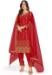 Picture of Fascinating Silk Fire Brick Straight Cut Salwar Kameez