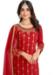 Picture of Fascinating Silk Fire Brick Straight Cut Salwar Kameez