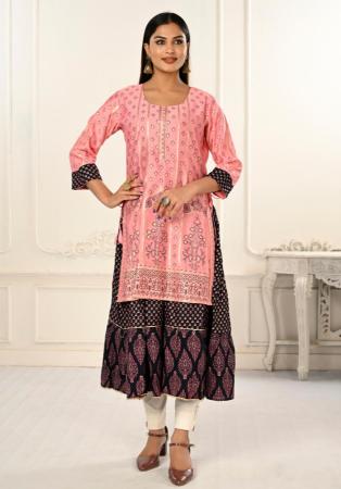 Picture of Comely Cotton Light Pink Kurtis & Tunic