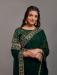 Picture of Well Formed Chiffon Dark Green Saree