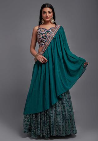 Picture of Radiant Silk Teal Lehenga Choli