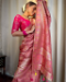 Picture of Well Formed Silk Deep Pink Saree