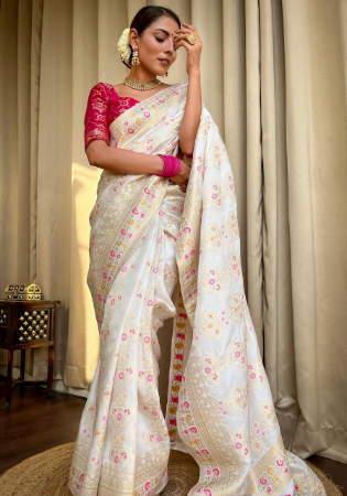 Picture of Wonderful Silk Off White Saree