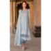 Picture of Silk & Organza Light Slate Grey Straight Cut Salwar Kameez