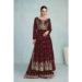 Picture of Pretty Georgette Maroon Anarkali Salwar Kameez