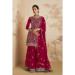 Picture of Georgette Deep Pink Straight Cut Salwar Kameez