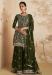 Picture of Georgette Dark Olive Green Straight Cut Salwar Kameez