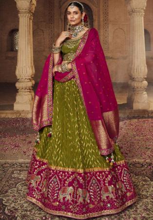 Picture of Splendid Organza Olive Drab Lehenga Choli