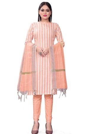 Picture of Enticing Cotton Beige Straight Cut Salwar Kameez