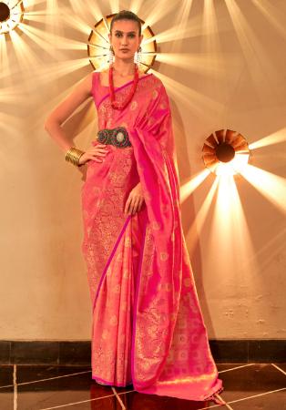 Picture of Lovely Silk Salmon Saree