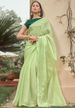 Picture of Enticing Satin Dark Khaki Saree