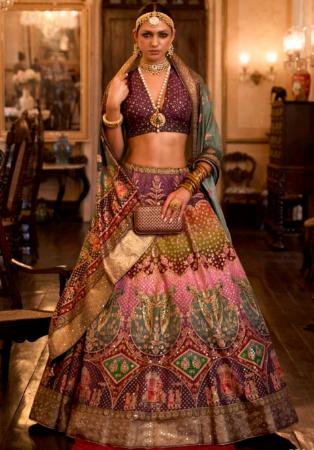 Picture of Taking Silk Dim Gray Lehenga Choli