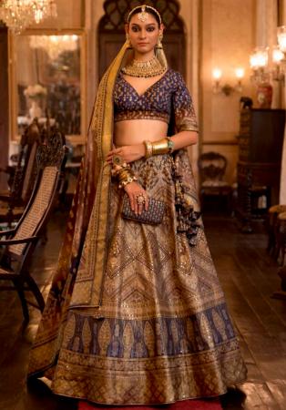 Picture of Magnificent Silk Dark Slate Blue Lehenga Choli