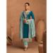 Picture of Ravishing Silk Teal Straight Cut Salwar Kameez