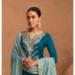 Picture of Ravishing Silk Teal Straight Cut Salwar Kameez