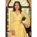 Picture of Pretty Chiffon Khaki Straight Cut Salwar Kameez