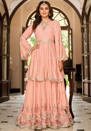 Picture of Pretty Chiffon Wheat Straight Cut Salwar Kameez