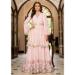 Picture of Stunning Chiffon Pink Straight Cut Salwar Kameez