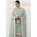 Picture of Georgette Dark Sea Green Straight Cut Salwar Kameez