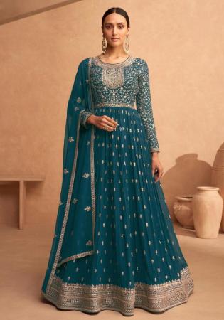 Picture of Georgette Midnight Blue Anarkali Salwar Kameez