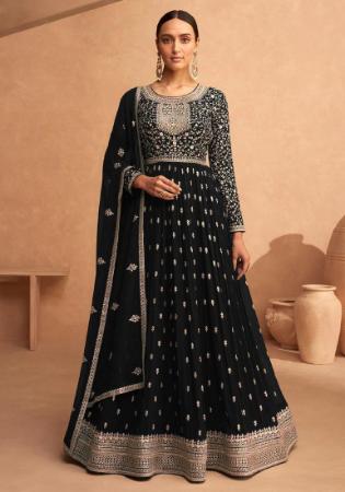 Picture of Splendid Georgette Black Anarkali Salwar Kameez