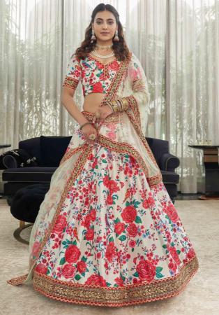 Picture of Shapely Silk Off White Lehenga Choli