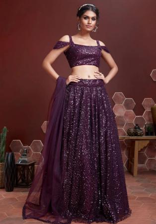 Picture of Fascinating Chiffon & Silk Saddle Brown Lehenga Choli