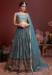 Picture of Bewitching Chiffon & Silk Steel Blue Lehenga Choli