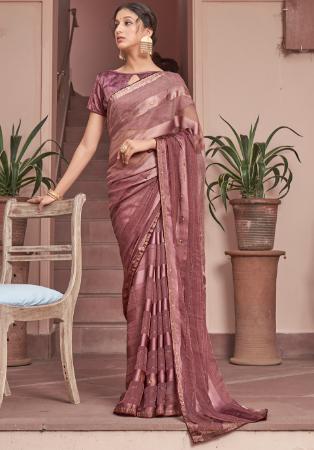 Picture of Pretty Chiffon Rosy Brown Saree