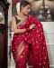 Picture of Marvelous Silk Crimson Saree