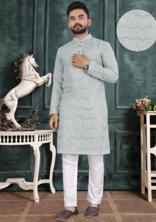 Picture of Taking Cotton Dark Sea Green Kurtas