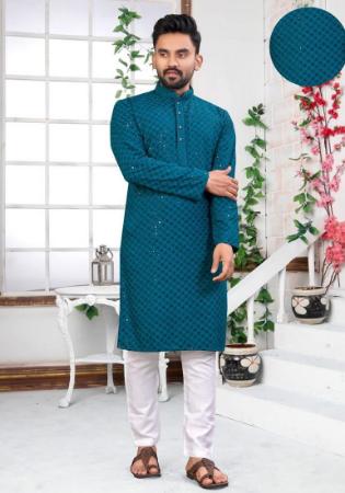 Picture of Beauteous Rayon Teal Kurtas