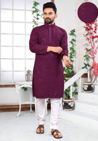 Picture of Good Looking Rayon Purple Kurtas