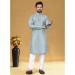 Picture of Elegant Silk Light Steel Blue Kurtas